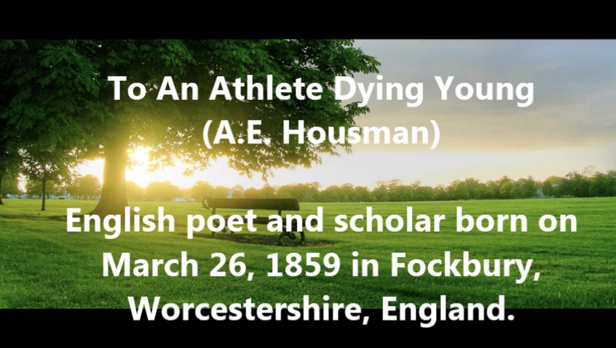 To an athlete dying young cover image for song video sample.